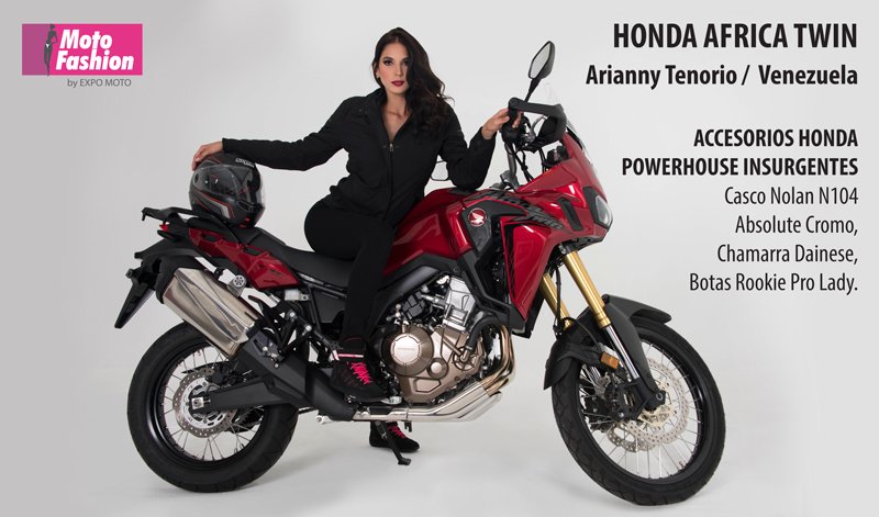 La poderosa AFRICA TWIN realza su belleza con la venezolana Arianny Tenorio, quien brillará en las pasarelas de Moto Fashion 2017