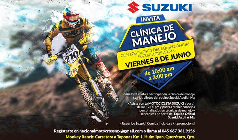 Clínica de Manejo de Motocross SUZUKI en Querétaro