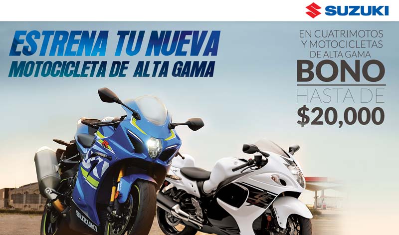 “Estrena tu nueva motocicleta de alta gama con Suzuki”