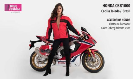 La imponente Honda CBR1000 realza su belleza con la brasileña Cecilia Toledo, quien brillará en las pasarelas de Moto Fashion 2018