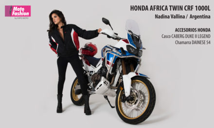 La poderosa Africa Twin conjuga su belleza con la de la sensual argentina Nadina Vallina