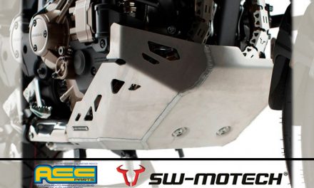 Casco de acero SW-MOTECH,  el skid plate  de aluminio para el motor de la Honda Africa Twin CRF1000L