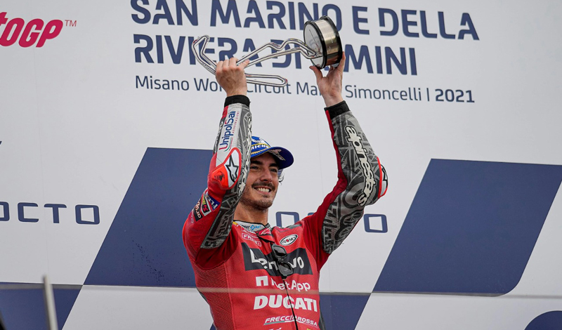 Bagnaia triunfa en el GP de San Marino y de la Riviera de Rimini con su segunda victoria consecutiva en MotoGP