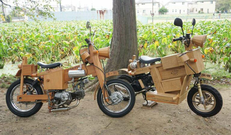 El artesano japonés que creó una moto de madera