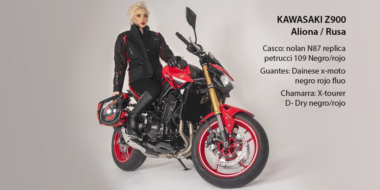 La potente Kawasaki Z900 junto a la rusa Aliona, se convierten en la fusión perfecta