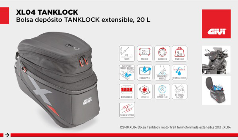 Ordena tu ruta con la bolsa TANKLOCK XL04  de GIVI