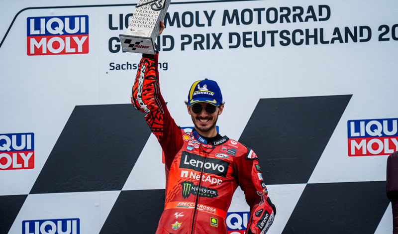 Bagnaia y el Ducati Lenovo Team ganan en Sachsenring y recuperan el liderato del Mundial