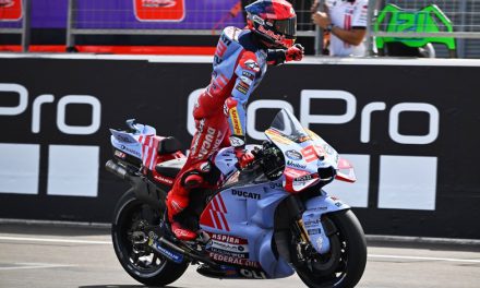 Marc Márquez con su Ducati del Team Gresini Racing gana en el MotoGP de Aragón